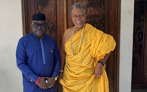 Ashaley Asuku II (Nii Mamprobi) and Mr. Luc Armand Bodea, the ICASA Director/SAA Coordinator