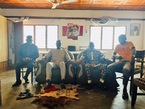Nii Korle-Bu Sempe Mantse ll, Mr. Luc Armand Bodea, the ICASA Director/SAA Coordinator and the blood ambassador Edward Bannor 