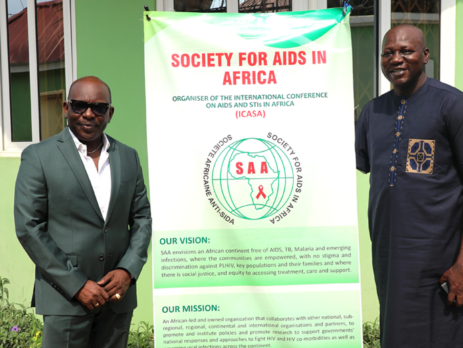 From left:. Luc Armand Bodea, ICASA Director/SAA Coordinator and Mr. Yatma Fall, President of the West Africa Federation of Persons with Disabilities