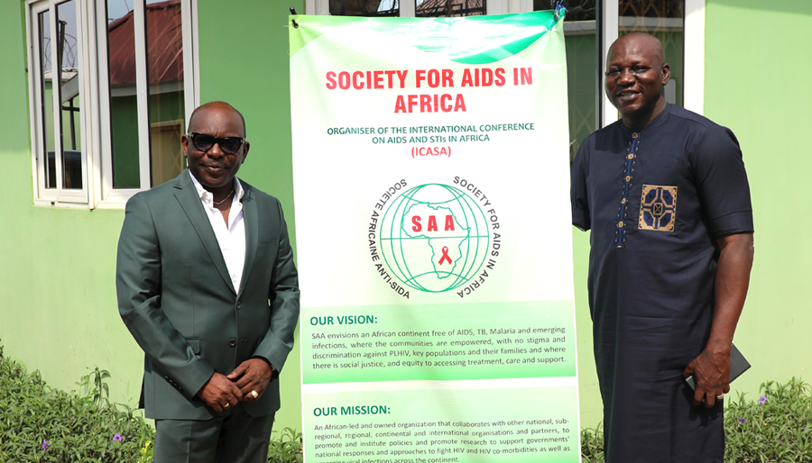 From left:. Luc Armand Bodea, ICASA Director/SAA Coordinator and Mr. Yatma Fall, President of the West Africa Federation of Persons with Disabilities