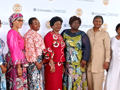 Left: First ladies from Botswana, Gambia, Kenya, Malawi, Mozambique, Namibia and Zimbabwe