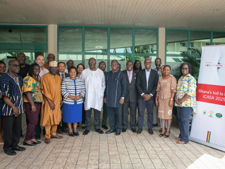 ICASA 2025 Assessment: A group photograph with ICASA Assessment Team, Development Partners and Ghana Host Country Bidding Team