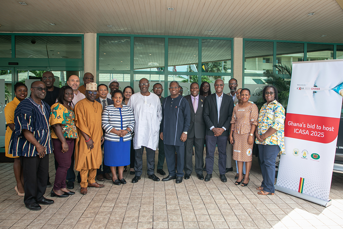 ICASA 2025 Assessment: A group photograph with ICASA Assessment Team, Development Partners and Ghana Host Country Bidding Team