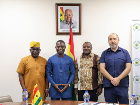 From left: ICASA Director, Mr Luc Armand Bodea, Ghana's Minister of Health, Hon. Kwabena Mintah Akandoh, Director-General of the Ghana AIDS Commission, Dr Kharmacelle Prosper Akanbong, and Mr Héctor Sucilla Pérez, Country Director for UNAIDS.