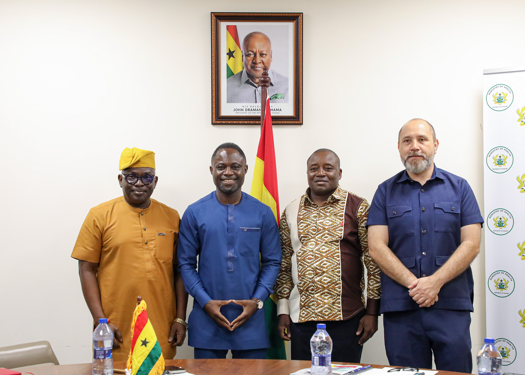 From left: ICASA Director, Mr Luc Armand Bodea, Ghana's Minister of Health, Hon. Kwabena Mintah Akandoh, Director-General of the Ghana AIDS Commission, Dr Kharmacelle Prosper Akanbong, and Mr Héctor Sucilla Pérez, Country Director for UNAIDS.