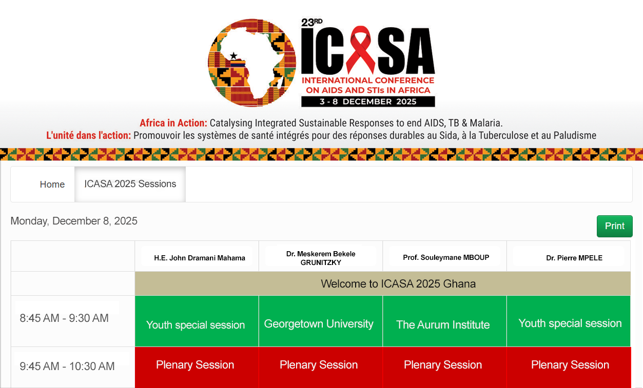 ICASA 2025 - Online Programme | Programme en ligne ICASA 2025