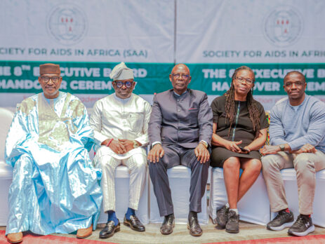 From Left: Dr. Aliou Sylla, SAA Treasurer, Mr. Luc Armand Bodea, ICASA Director, Hon. Dr. Richard Nchabi Kamwi, SAA President, Prof. Morenike Ukpong, SAA Board member and Dr. Avelin Aghokeng Farang, Deputy Secretary General