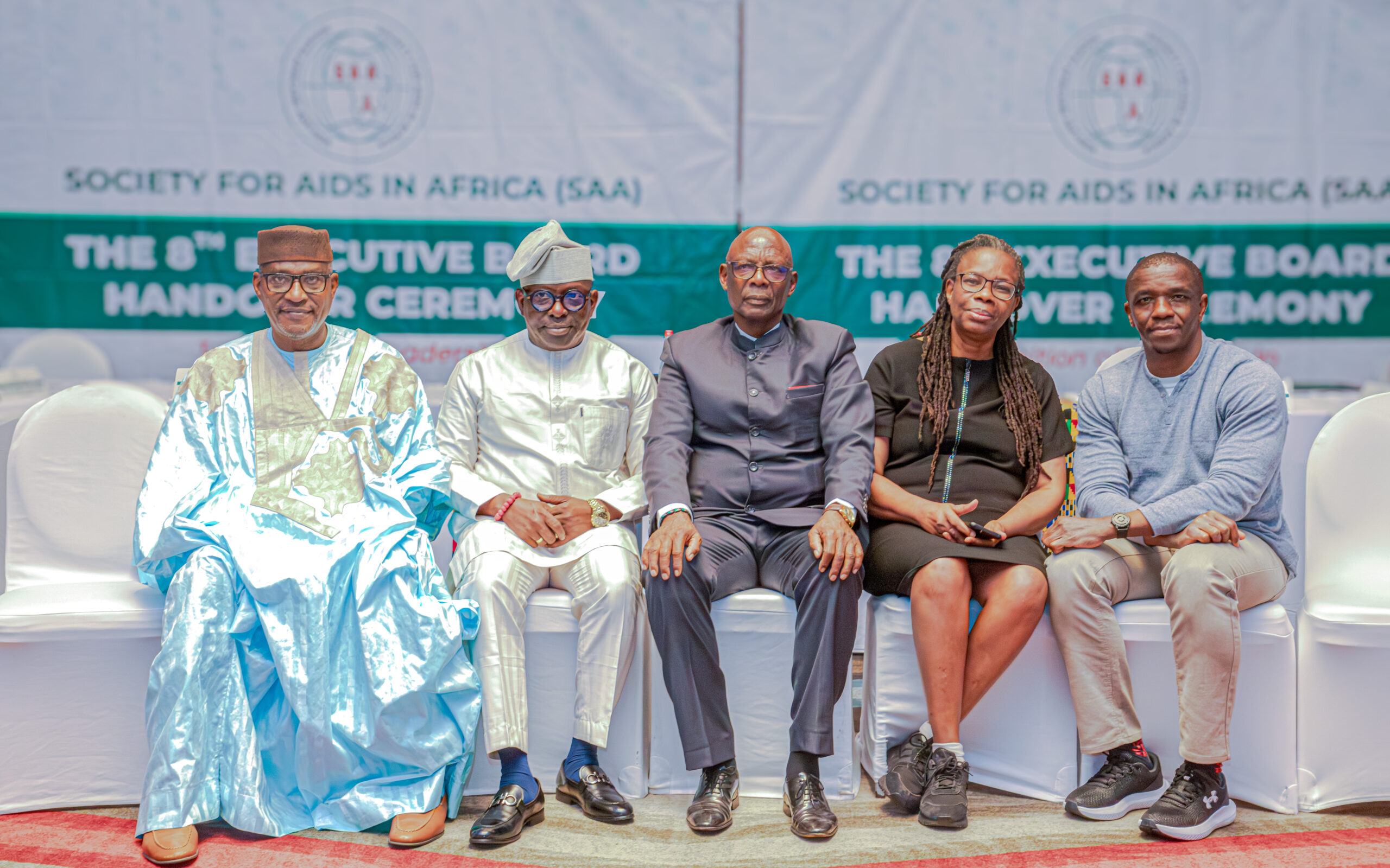 From Left: Dr. Aliou Sylla, SAA Treasurer, Mr. Luc Armand Bodea, ICASA Director, Hon. Dr. Richard Nchabi Kamwi, SAA President, Prof. Morenike Ukpong, SAA Board member and Dr. Avelin Aghokeng Farang, Deputy Secretary General