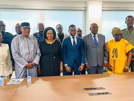 Ministry of Health of Benin: ICASA 2027 Host country evaluation. From left to right, the fourth to sixth individuals are: Prof. Benjamin Ignace Bodounrin Hounkpatin, Minister of Health of the Republic of Benin; Dr. David P. Parirenyatwa, former President of the Society for AIDS in Africa (SAA); and Mr. Luc A. H. Bodea, ICASA Director. The first three individuals on the far left, from left to right, are: Dr. Anita Wadagni, Dr. Aliou Sylla, and Dr. Valentine Kiki Medegan Fagla. On the far right is Dr. Alain Azondekon.